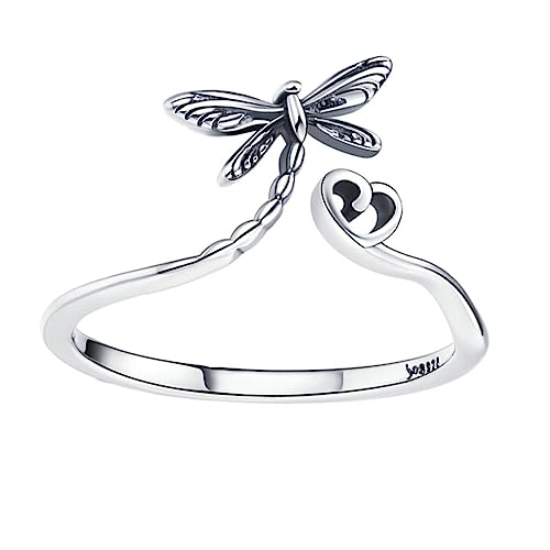BESPORTBLE Feiner Silber Libellen Offener Ring Damen Schmuck Verstellbar Modeschmuck Für Party Alltag von BESPORTBLE