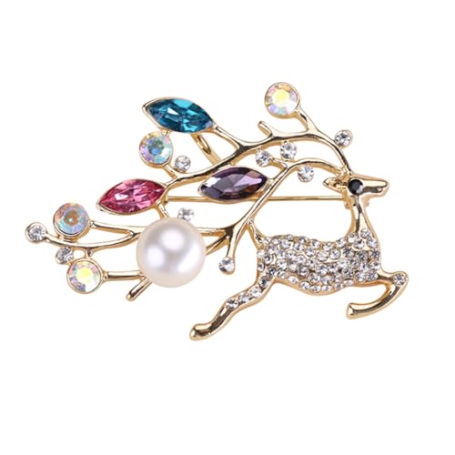 BESPORTBLE Perlenbrosche Mit Hirschmotiv Für Weihnachten Party-dekorationsbrosche Zarte Damen-brustnadel Accessoires Für Frauen Und Mädchen von BESPORTBLE