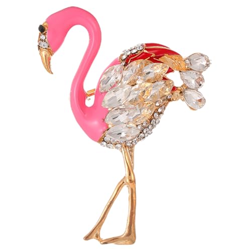 BESPORTBLE Flamingo Brosche mit Strass Anstecknadel für Damen Kreatives Design Langlebig und Verblassungsresistent Vielseitig für Kleidung Schals und Hüte Modisches Accessoire für Alltag und von BESPORTBLE