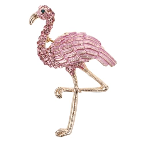 BESPORTBLE Flamingo Brosche Mit Strass Stilvolle Anstecknadel Für Damen Im Cartoon-design Glänzende Tierbrosche Für Besondere Anlässe Geschenke Für Familie Und Freunde von BESPORTBLE
