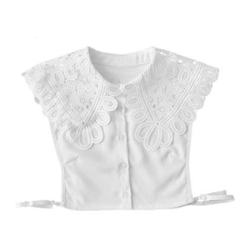 BESPORTBLE Floral Fake Collar Chiffon Eleganter Spitzeneinsatz für Damen Abnehmbarer Kragen zur Verschönerung von Kleidung für Blusen und Pullover von BESPORTBLE