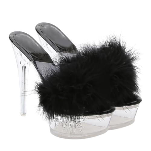 BESPORTBLE Fluffy High Heel Slippers Damen Stilvolle Dünne Absatzhausschuhe Weiche Bequeme Sandalen Modisch und Hautfreundlich Transparenter Glaspumps Schwarz BESPORTBLE Fluffy High Heel Slippers Damen Stilvolle Dünne Absatzhausschuhe Weiche Bequeme Sandalen Modisch und Hautfreundlich Transparenter Glaspumps Schwarz von BESPORTBLE
