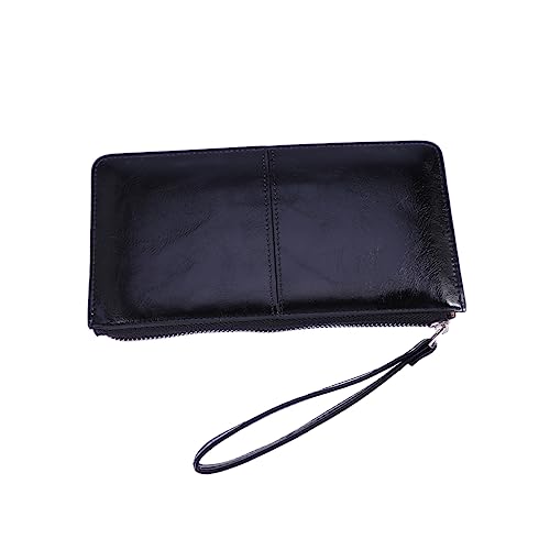 BESPORTBLE Frauen Geldbörse mit Reißverschluss Schnalle Hochwertige Schwarze Handtasche mit Großem Fassungsvermögen für Mobilgeräte Funktional von BESPORTBLE