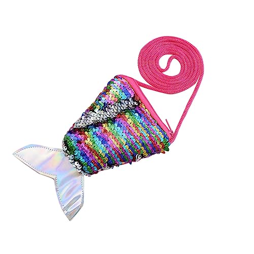 BESPORTBLE Pailletten Geldbörse Für Damen Meerjungfrauenschwanz Form Umhängetasche Sling-geldbörse Wechselgeldhalter Tasche Für Geschenke Geeignet Für Party Shopping Und Reisen Mehrfarbig von BESPORTBLE