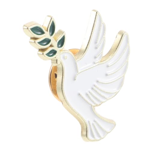 BESPORTBLE Friedenstauben Brosche Metall Anstecker Mit Olivenzweig Kleidungsaccessoire Für Damen Und Herren Stilvoller Schmuck Für Alltag Und Partys von BESPORTBLE