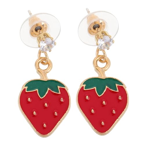 BESPORTBLE Fruchtige Erdbeer ohrringe Damen Schmuck Legierung Hängend Sommer Charm Modisch Teenager Accessoire Alltag von BESPORTBLE
