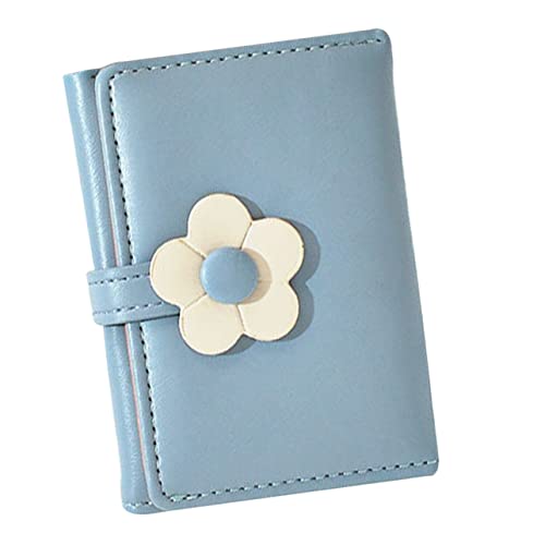 BESPORTBLE Für Mädchen Brieftaschen Brieftasche Frauen Blumengrundstück Geldbörsen Für Mädchen Blumen- Bargeldbrieftasche Mädchen Geldbörsen Mini-geldbörse Damen Sky-Blue Pu-Leder von BESPORTBLE