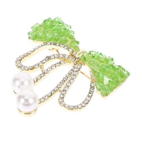 BESPORTBLE Brosche mit Strass Intarsien Schleifen Design Brosche für Damen Imitation Perle Dekorative Anstecknadel Hochzeitsaccessoires von BESPORTBLE