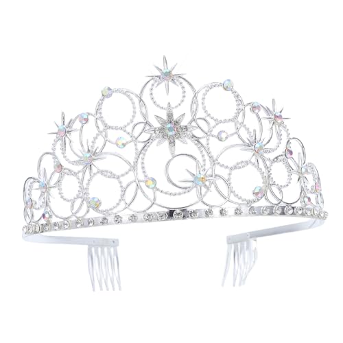 BESPORTBLE Funkelnde Braut Tiara mit Sternen Leichtes Zinklegierungs Haarband mit Stabilen Seitlichen Kämmen für Hochzeit Geburtstag Aufführung und Party von BESPORTBLE