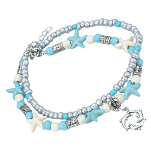 BESPORTBLE Fußkettchen Damen Muschel Strand Schmuck Verstellbar Surferkette für Frauen Handgefertigtes Knöchel Armband Sommer Accessoire für Urlaub Hochzeit Geburtstag von BESPORTBLE