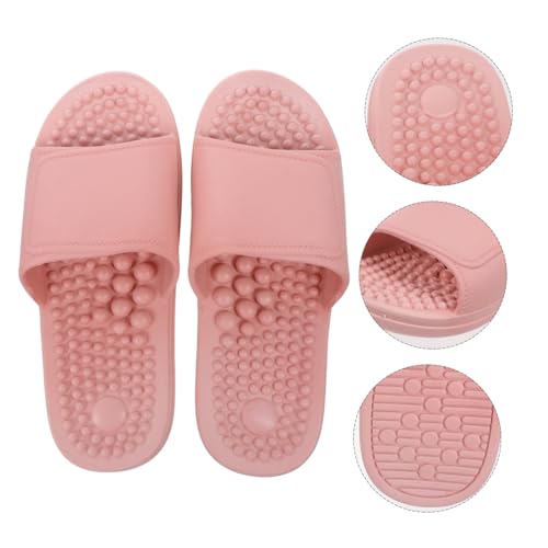 BESPORTBLE Fußmassage Hausschuhe Damen und Herren Rutschfeste Indoor Sandalen mit Akupressur Noppen Fördernd Durchblutung und Entspannung Modisch Leicht für Zuhause und Bad Rosa von BESPORTBLE