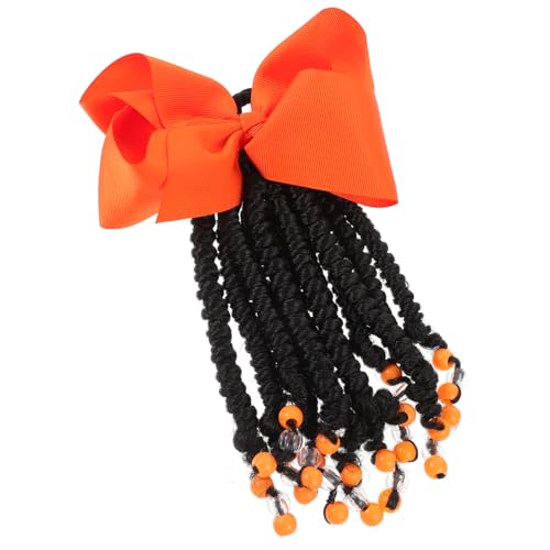 BESPORTBLE Geflochtene Haarverlängerung Mit Schleife Für Ponytail Perücke Mit Beads Transparent Perfekter Haarschmuck von BESPORTBLE
