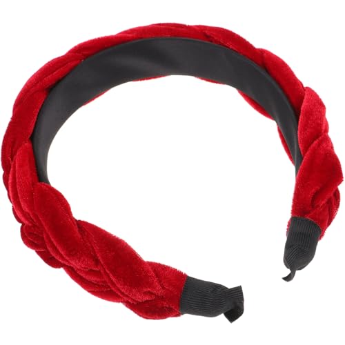 BESPORTBLE Geflochtener Haarreif Damen, Haarband Bordeau, Flanell, Breites Haar Accessoire für Frauen und M?dchen, Weinrot BESPORTBLE Geflochtener Haarreif Damen, Haarband Bordeau, Flanell, Breites Haar Accessoire für Frauen und M?dchen, Weinrot von BESPORTBLE