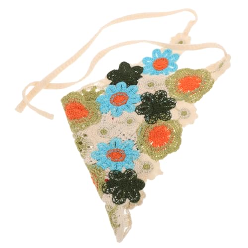 BESPORTBLE Damen Dreieckschal Für Haare Gehäkeltes Blumen-kopftuch Modisches Stirnband Für Frauen Kopftuch Für Mädchen Dekoratives Haarbandana Für Verabredungen Und Partys von BESPORTBLE