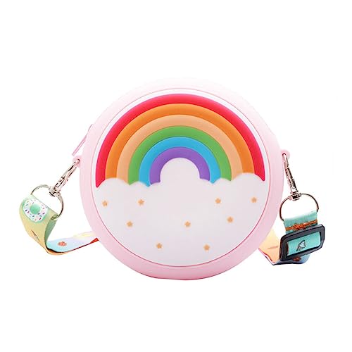 BESPORTBLE Geldbeutel Regenbogen Tasche Mädchen Münze Geldbeutel Für Mädchen Schulter Münztüte Süße Crossbody -geldbörse Mädchen Geldbörsen Kieselgel Rosa von BESPORTBLE