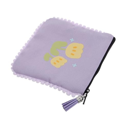 BESPORTBLE Münzgeldbörse Für Damen Geldbörse Mit Reißverschluss Aus Segeltuch Münzbörse Für Mädchen Tragbare Mini-geldbörse Organizer Für Wechselgeld Süßes Mit Quaste Für Junge Mädchen Und Fr von BESPORTBLE