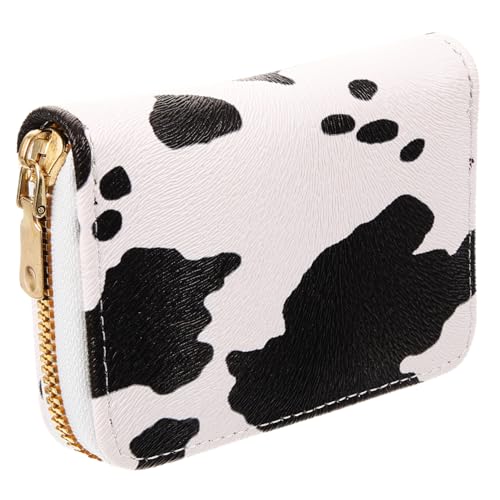 BESPORTBLE Kleines Kartenetui Für Damen Mit Kuh-Print Aus Pu-Material Tragbar Und Leicht Mit Reißverschluss Geeignet Zur Aufbewahrung Verschiedener Karten von BESPORTBLE