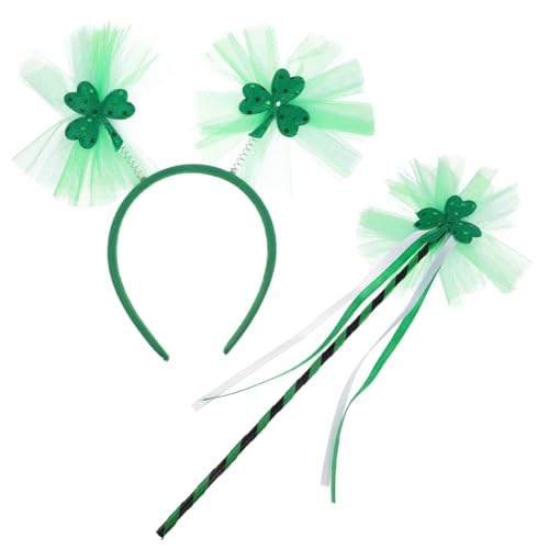BESPORTBLE Geschenkset Für Junge Mädchen St Patrick's Day Haarreif Mit Zauberstab Einzigartige Bequeme Kopfaccessoires in Lebhaften Farben Für Karneval Und Partys von BESPORTBLE