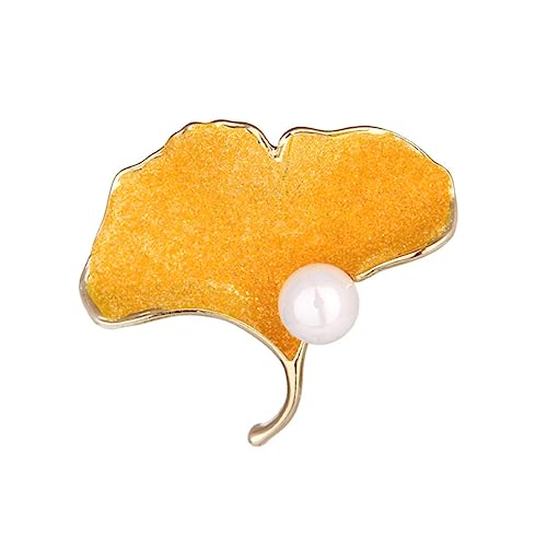 BESPORTBLE Ginkgo Brosche Mit Perlen Anstecknadel Für Damen Fashion Legierung Für Hochzeiten Partys Und Tägliche Outfits von BESPORTBLE