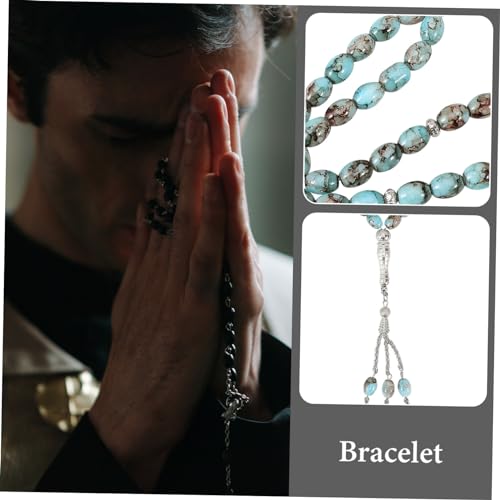 BESPORTBLE Glasperlen Gebetskette mit Farbigem Glanz Handgefertigte Muslimische Rosenkranz armband Zartes Gebetszubehör für Männer und Frauen Bequem und Dekorativ Geschenk für Gebet und von BESPORTBLE
