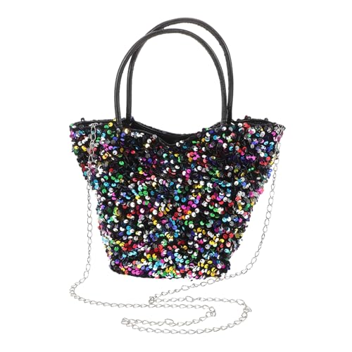 BESPORTBLE Glitzer Handtasche Damen Trendige Kompakte Schultertasche mit Kette Funkelnde Umhängetasche für Alltag Party und Besondere Anlässe Vielseitig Tragbar als Crossbody oder Handbag von BESPORTBLE