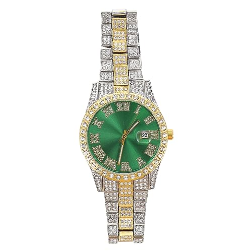 BESPORTBLE Glitzer Herren Uhr Kreative Armbanduhr mit Diamantdesign Edelstahlarmband Präzise Quarzbewegung für Formelle und Lässige Anlässe Robust und Hautfreundlich von BESPORTBLE