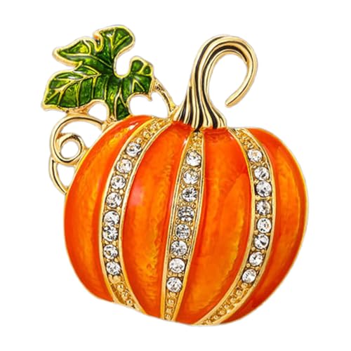 BESPORTBLE Glitzernde Strass Pumpkin Brosche für Damen Leichtes Funkelndes Halloween Accessoire mit Saisonalem Kürbis Design Modische Anstecknadel für Pullover Jacken und Schals von BESPORTBLE