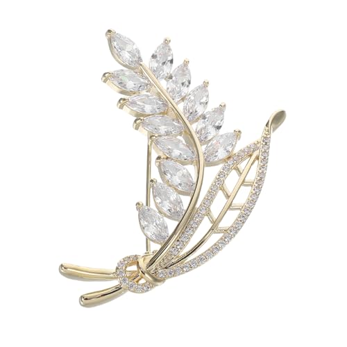 BESPORTBLE Glitzernde Weizenohr Brosche mit Zirkonia Lapel Pin für Anzüge Damenbrosche als Festliche Kleidungsschmuck und Modisches Accessoire für Hemden und Pullover von BESPORTBLE