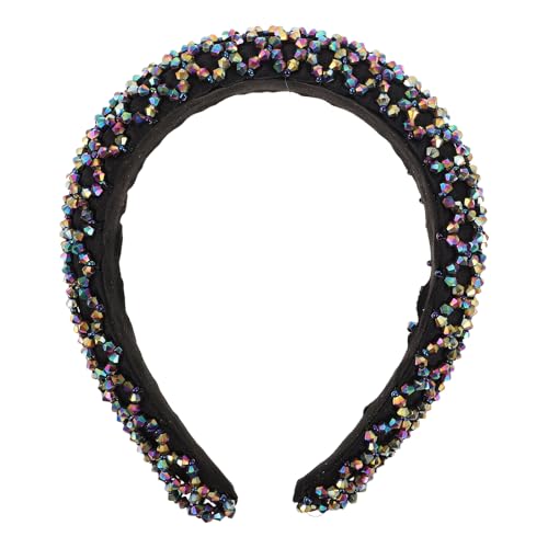 BESPORTBLE Glitzerndes Stirnband: Buntes Perlenhaarband für Mädchen – Trendiges Haarschmuck-Accessoire für Damen – Haarband mit glitzernden Strasssteinen von BESPORTBLE