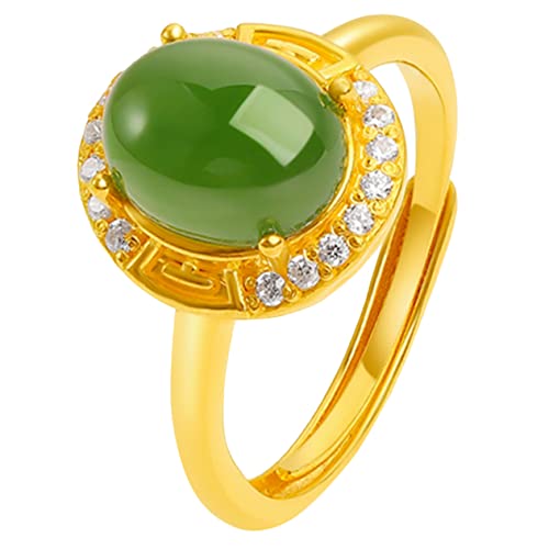BESPORTBLE Goldener Jade Ring mit Stil Elegantes Schmuckstück für Damen als für Großmutter von BESPORTBLE