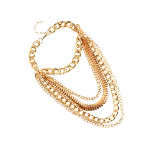 BESPORTBLE Goldfarbene Damen Fußkette mit Mehrschichtiger Quaste Punkiges Schmuckdesign Dekorative Knöchelkette Modisches Accessoire für Strand Party und Alltag von BESPORTBLE