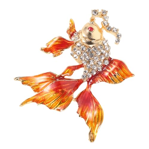 BESPORTBLE Goldfisch Brosche mit Glitzer für Damen Dekorative Anstecknadel für Kleidung und Schals für Partys und Feierlichkeiten Leicht und Praktisch Sicher der Anwendung von BESPORTBLE