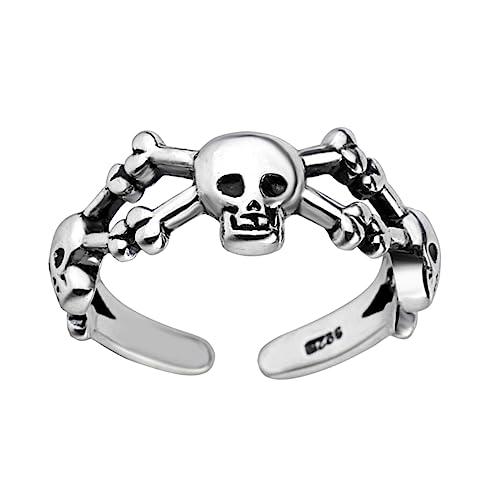 BESPORTBLE Gothic Schädelring für Männer Verstellbarer Retro Öffnungsring Einzigartiges Design Leicht und Hautfreundlich Perfektes für Besondere Anlässe von BESPORTBLE