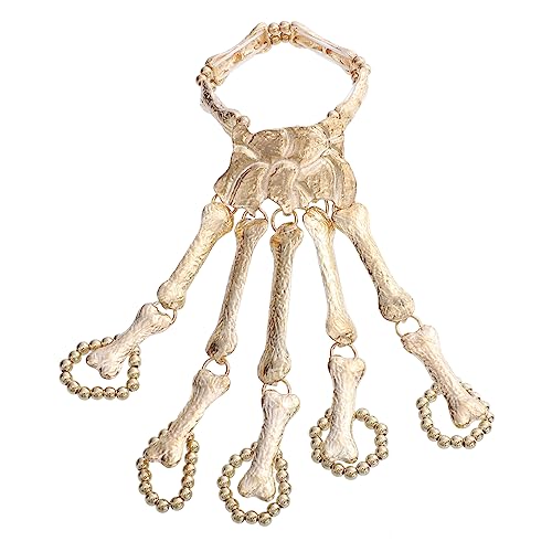 BESPORTBLE Gothic Skull Finger Armband aus Langlebiger Legierung für Damen Halloween Kostüm Schmuck Skelett Hand Accessoire für Cosplay Karneval Festival von BESPORTBLE