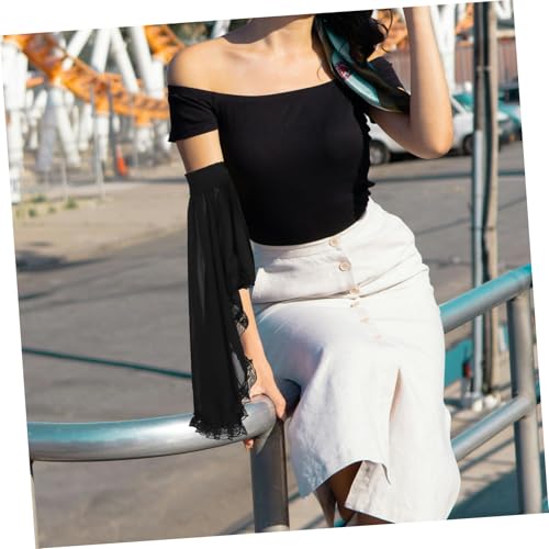 BESPORTBLE Gothic Spitze Ärmel Damen Leichtes Chiffon Bell Ärmeln Mit Eleganter Spitze Für Hochzeit Brautkleid Zubehör von BESPORTBLE