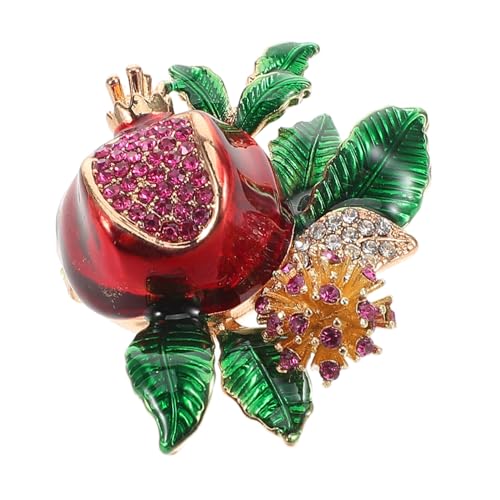 BESPORTBLE Blumen Brosche Granatapfel Form Mit Strasssteinen Emaille Obst Anstecknadel Für Basteln Hochzeitskleid Diy Projekt von BESPORTBLE