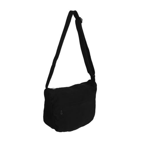 BESPORTBLE Große Canvas Crossbody Tote Bag mit Japanischem Design Wasserabweisend Vielseitig Tragbar als Schulter und Umhängetasche Robust Geräumig für Arbeit und Reisen Unisex Schwarz von BESPORTBLE