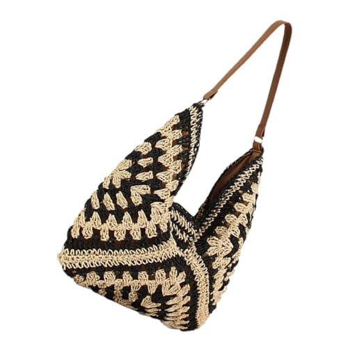 BESPORTBLE Große Gewebte Hobo Tasche Damen Strand Schultertasche aus Leichtem Papierseil Stilvoller Nachhaltiger Handgefertigter Alltags und Urlaubstaschenbeutel mit Hoher Kapazität von BESPORTBLE