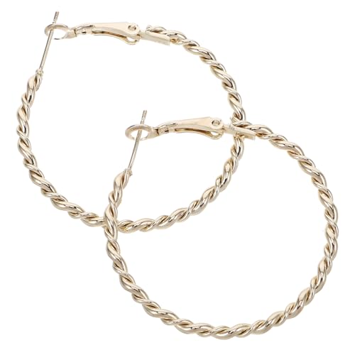 BESPORTBLE Gedrehte Goldfarbene Creolen Damen Große Geflochtene Ohrhänger Huggie-creolen Statement-ohrringe Aus Hypoallergenem Material von BESPORTBLE