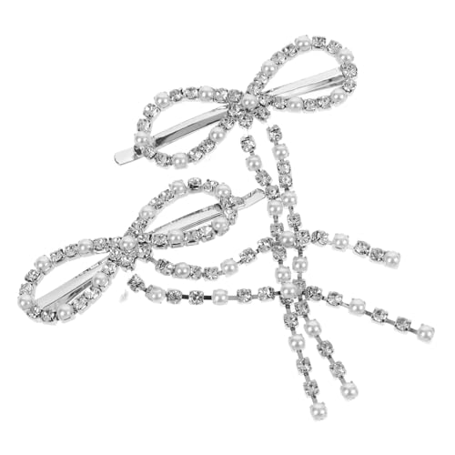 BESPORTBLE 2stücke Haarspangen Mit Schleife Aus Metall Dekorative Haarspangen Für Frauen Süße Haarschmuckstücke Haarnadeln Mit Schleife Für Verschiedene Anlässe von BESPORTBLE