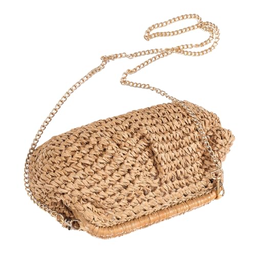 BESPORTBLE Große Handgewebte Umhängetasche Damen Robuste Schultertasche mit Viel Stauraum Strand Reisetauglich Vielseitige Shopping Bag aus Geflochtenem Material Sommer handtasche für Alltag von BESPORTBLE