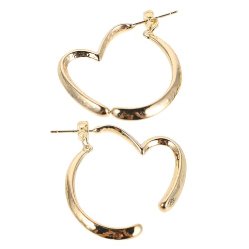 BESPORTBLE Große Herz Creolen Ohrringe Gold Asymmetrisch Geformt Leichter und Langlebiger Love Ohrschmuck für Damen Modisches Accessoire für Alltag und Besondere Anlässe von BESPORTBLE