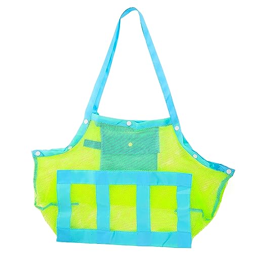 BESPORTBLE Große Mesh Strandtasche Robuste Aufbewahrung Für Handtücher Spielzeug Und Kleidung Leicht Und Atmungsaktiv Für Strand Pool Und Picknick Blau Grün von BESPORTBLE