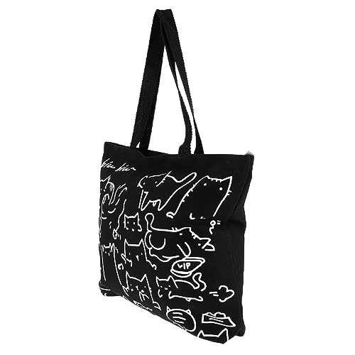 BESPORTBLE Große Schultertasche mit Niedlichem Tiermotiv Handgezeichnete Illustration Geräumige Einkaufstasche Robustes Material Vielseitig für Alltag Reisen und Shopping Geeignet von BESPORTBLE