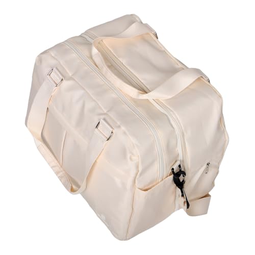BESPORTBLE Große Sporttasche Für Damen Leichte Erweiterbare Reisetasche Mit Feuchtigkeits Schmutztrennendem Fach Für Fitness Reisen Und Wochenendausflüge Strapazierfähiges Cremeweiß von BESPORTBLE