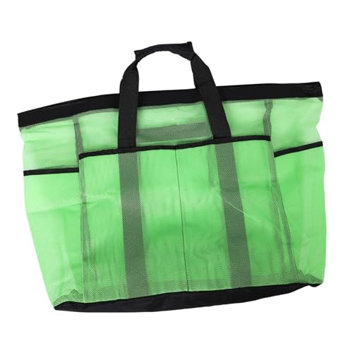 BESPORTBLE Große Strandtasche mit Netzgewebe Reißverschluss und Mehreren Fächern Leichter Langlebiger Schulterbeutel für Mädchen für Strand Camping Urlaub und Sport von BESPORTBLE