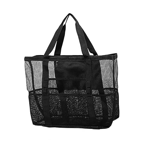 BESPORTBLE Große Tragbare Netz Strandtasche Mit Mehreren Fächern Robuste Strand Und Reisetasche Für Handtücher Und Toilettenartikel Für Urlaub Und Täglichen Gebrauch von BESPORTBLE