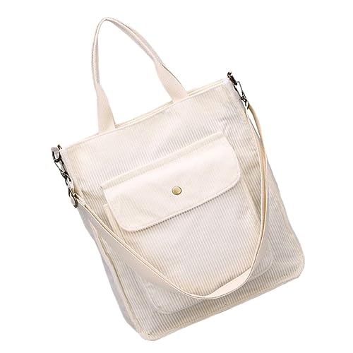 BESPORTBLE Große Tragetasche Für Damen Chic Handtasche Aus Cord Geräumige Umhängetasche Für Einkäufe Uni Und Freizeit Stylische Schultertasche Mit Hoher Kapazität von BESPORTBLE