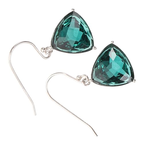 BESPORTBLE Grüne Dreieck Ohrringe Silber Kurze Geometrische Ohrhänger Hautfreundlich Stilvoller Ohrschmuck für Damen Geeignet für Büro Freizeit und Alltag von BESPORTBLE