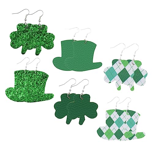 BESPORTBLE Grüne Ohrringe Kleeblatt und Hut Designs Festliche Patrick's Day Schmuck Leichte Party Ohrstecker für Damen Irische Glücksbringer Accessoires von BESPORTBLE